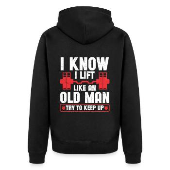 Personal Trainer Coach Gym Workout Fitness Trainer - Unisex Premium Organic Zip Hoodie - black - Back - Nico (187cm)