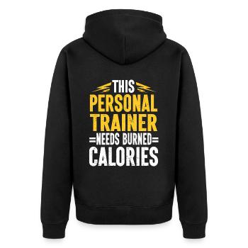 Personal Trainer Coach Gym Workout Fitness Trainer - Unisex Premium Organic Zip Hoodie - black - Back - Nico (187cm)