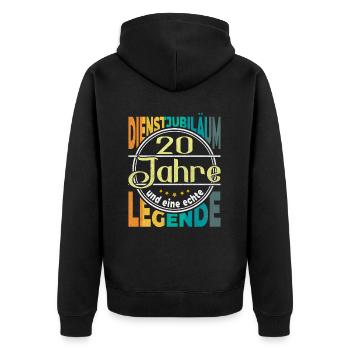 20 Jähriges Dienstjubiläum Firmenjubiläum Geschenk - Unisex Premium Bio Zip Hoodie - Schwarz - Hinten - Nico (187cm)