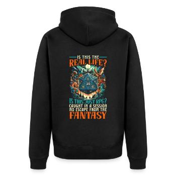 Role Playing Game RPG Master Video Game Gamer - Unisex Premium Organic Zip Hoodie - black - Back - Nico (187cm)