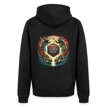 Role Playing Game RPG Master Video Game Gamer - Unisex Premium Organic Zip Hoodie - black - Back - Nico (187cm)
