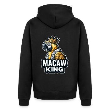 Gold Macaw Liebhaber Design Ornithologie Parrot - Unisex Premium Bio Zip Hoodie - Schwarz - Hinten - Nico (187cm)