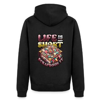Mädchen Scrapbooking Enthusiast Scrapbook - Unisex Premium Bio Zip Hoodie - Schwarz - Hinten - Nico (187cm)
