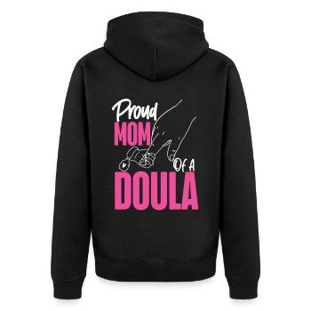 Doula Travailleuse à la naissance Maman Fière Maman - Veste à capuche bio Premium Unisexe - noir - Dos - Nico (187cm)
