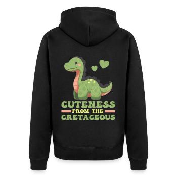 Cuteness From The Cretaceous Cute Branchiosaurus D - Unisex Premium Bio Zip Hoodie - Schwarz - Hinten - Nico (187cm)