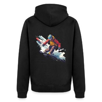 Winter Mountains Snow Freestyle Ski - Unisex Premium Organic Zip Hoodie - black - Back - Nico (187cm)