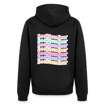 Maman cadeau fête des mères anniversaire maman - Veste à capuche bio Premium Unisexe - noir - Dos - Nico (187cm)