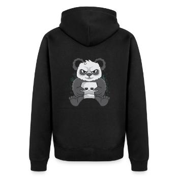 Gamer Gaming Gaming Panda Bear - Unisex Premium Organic Zip Hoodie - black - Back - Nico (187cm)