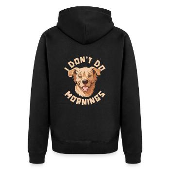 Golden Retriever Drôle Je Ne Fais Pas De Matins - Veste à capuche bio Premium Unisexe - noir - Dos - Nico (187cm)