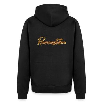 Dekorateur Abschluss-Geschenk Raumausstatterin - Unisex Premium Bio Zip Hoodie - Schwarz - Hinten - Nico (187cm)