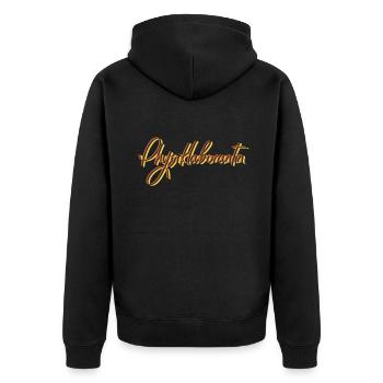Laborant Abschluss-Geschenk Physiklaborantin - Unisex Premium Bio Zip Hoodie - Schwarz - Hinten - Nico (187cm)