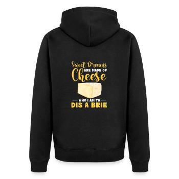 Cheese Cheesecake Food Gift - Unisex Premium Organic Zip Hoodie - black - Back - Nico (187cm)