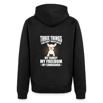 Chihuahua chien chien école chien propriétaire cadeau - Veste à capuche bio Premium Unisexe - noir - Dos - Nico (187cm)