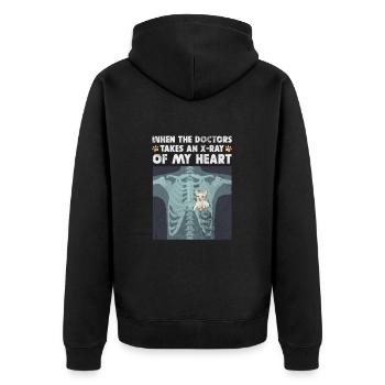 Chihuahua - Unisex Premium Organic Zip Hoodie - black - Back - Nico (187cm)