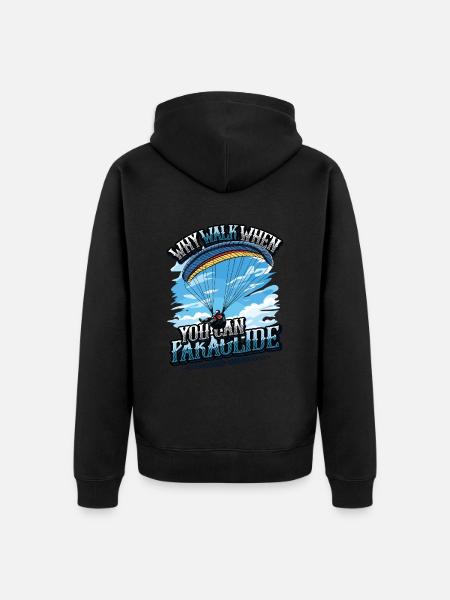 Skydiving Parachute Skydiving Paragliding - Unisex Premium Organic Zip Hoodie - black