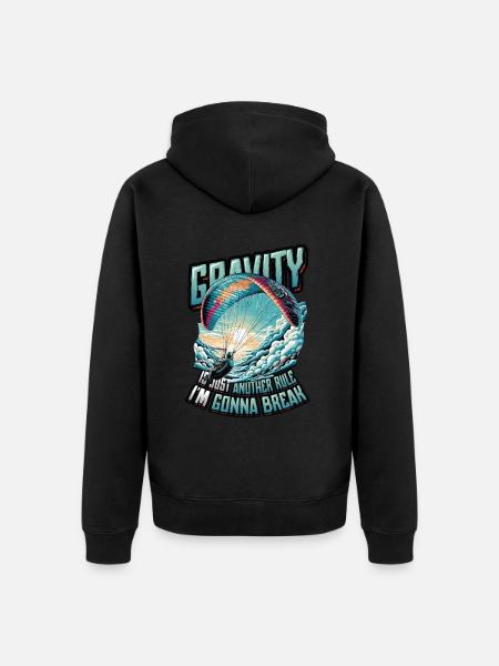 Skydiving Parachute Skydiving Paragliding - Unisex Premium Organic Zip Hoodie - black