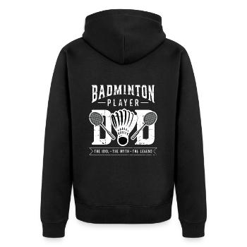 Joueur de badminton Papa L’idole L’entraîneur de badminton - Veste à capuche bio Premium Unisexe - noir - Dos - Nico (187cm)