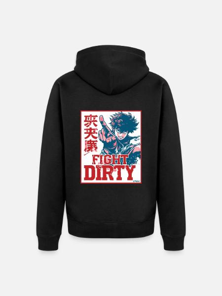 Anime-Kampfkunst: Kämpfe schmutzig - Unisex Premium Bio Zip Hoodie - Schwarz