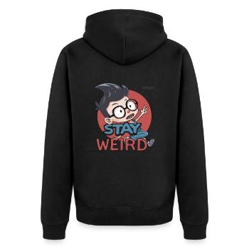 Stay strange, clever rascal - Unisex Premium Organic Zip Hoodie - black - Back - Nico (187cm)