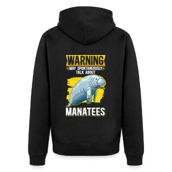 Manatee Manatee Manatee Manatee Gift - Unisex Premium Organic Zip Hoodie - black - Back - Nico (187cm)