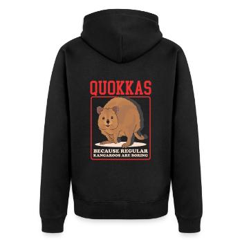 Quokka queue courte kangourou mignon Quokkas cadeau - Veste à capuche bio Premium Unisexe - noir - Dos - Nico (187cm)