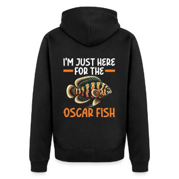 Oscar Fischliebhaber Süßwasser-Aquaristik - Unisex Premium Bio Zip Hoodie - Schwarz - Hinten - Nico (187cm)