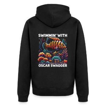 Oscar Fish Lover Freshwater Fishkeeping Aquarium - Unisex Premium Organic Zip Hoodie - black - Back - Nico (187cm)