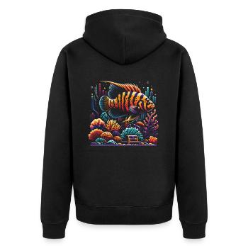 Oscar Fish Lover Freshwater Fishkeeping Aquarium - Unisex Premium Organic Zip Hoodie - black - Back - Nico (187cm)