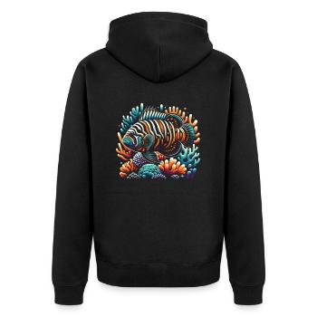 Oscar Fish Lover Freshwater Fishkeeping Aquarium - Unisex Premium Organic Zip Hoodie - black - Back - Nico (187cm)