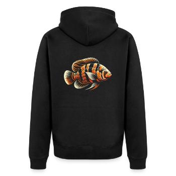 Oscar Fish Lover Freshwater Fishkeeping Aquarium - Unisex Premium Organic Zip Hoodie - black - Back - Nico (187cm)