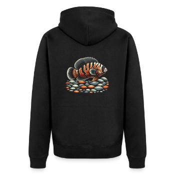 Oscar Fish Lover Freshwater Fishkeeping Aquarium - Unisex Premium Organic Zip Hoodie - black - Back - Nico (187cm)