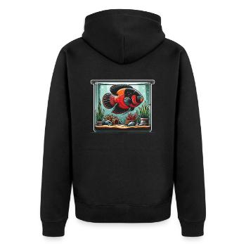 Oscar Fish Lover Freshwater Fishkeeping Aquarium - Unisex Premium Organic Zip Hoodie - black - Back - Nico (187cm)