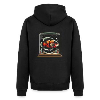 Oscar Fish Lover Freshwater Fishkeeping Aquarium - Unisex Premium Organic Zip Hoodie - black - Back - Nico (187cm)