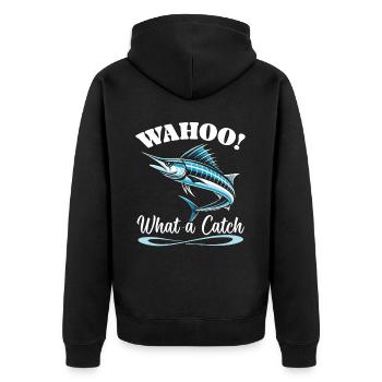 Wahoo Fish Catcher Fisher Pêcheur Pêche - Veste à capuche bio Premium Unisexe - noir - Dos - Nico (187cm)