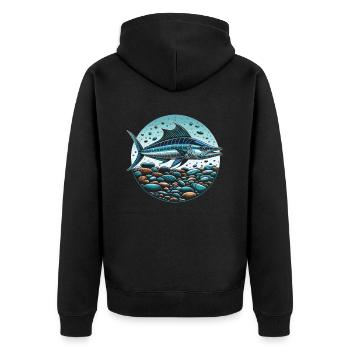 Wahoo Fish Catcher Fisher Pêcheur Pêche - Veste à capuche bio Premium Unisexe - noir - Dos - Nico (187cm)