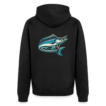 Wahoo Fish Catcher Fisher Pêcheur Pêche - Veste à capuche bio Premium Unisexe - noir - Dos - Nico (187cm)