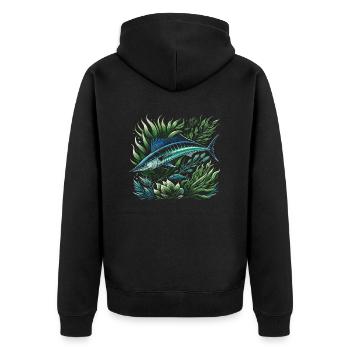 Wahoo Fish Catcher Fisher Pêcheur Pêche - Veste à capuche bio Premium Unisexe - noir - Dos - Nico (187cm)