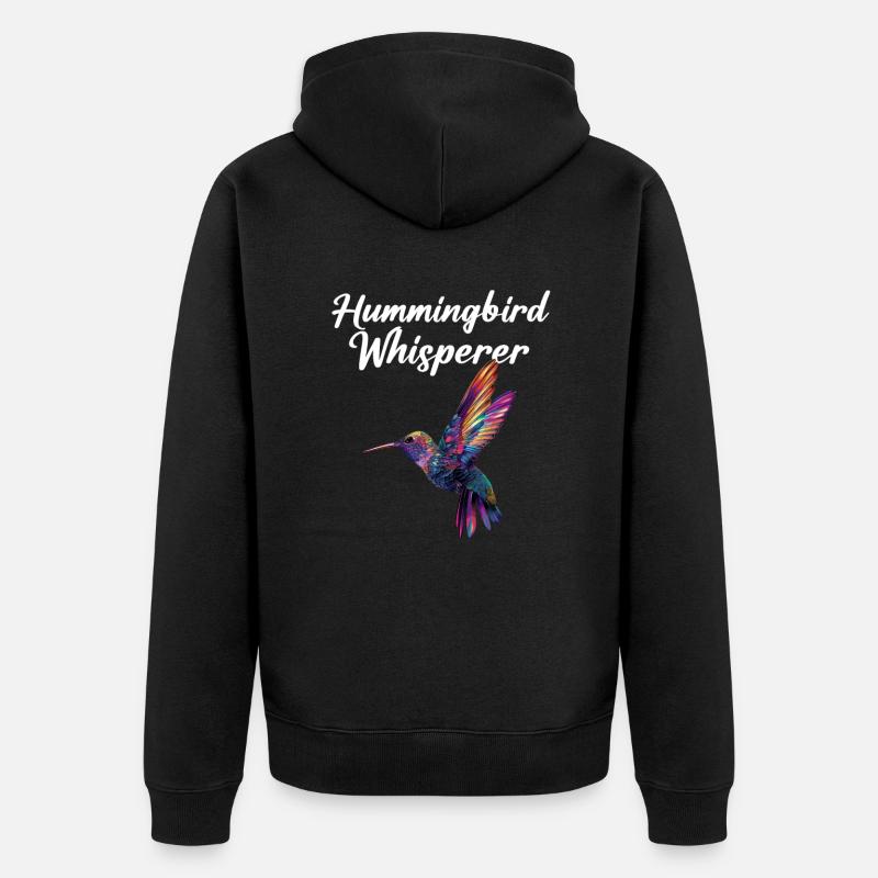 Hummingbird whisperer - Unisex Premium Bio Zip Hoodie - Schwarz