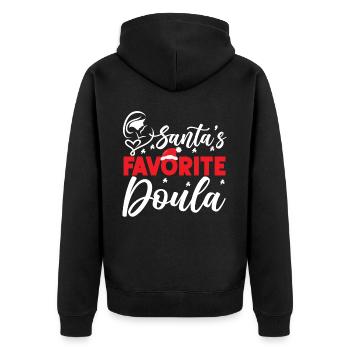 Doula Birth Worker Christmas - Unisex Premium Bio Zip Hoodie - Schwarz - Hinten - Nico (187cm)