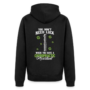 Chiropractor Assistant Chiropractic Physical Thera - Unisex Premium Bio Zip Hoodie - Schwarz - Hinten - Nico (187cm)