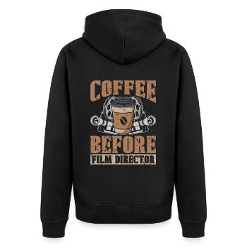 Café du réalisateur avant l’amateur de café du cinéaste - Veste à capuche bio Premium Unisexe - noir - Dos - Nico (187cm)