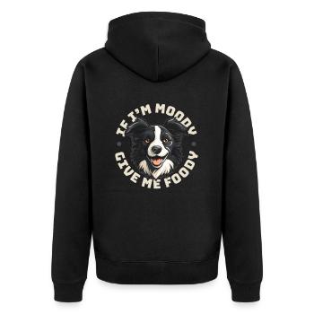 Border Collie Drôle Si Je Suis De Mauvaise Humeur Donnez-Moi Gourmand - Veste à capuche bio Premium Unisexe - noir - Dos - Nico (187cm)