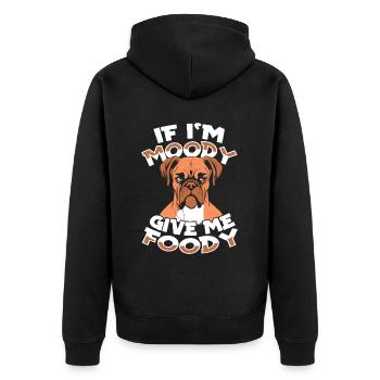 Boxer Hund Deutscher Boxer - Unisex Premium Bio Zip Hoodie - Schwarz - Hinten - Nico (187cm)