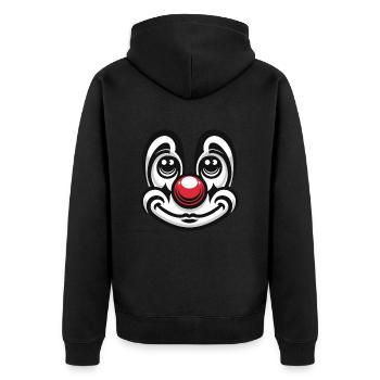 Pure carnival joy: clown face for fun - Unisex Premium Organic Zip Hoodie - black - Back - Nico (187cm)