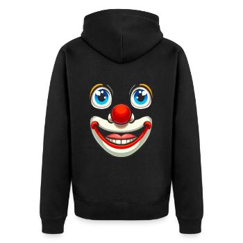 Pure carnival joy: clown face for fun - Unisex Premium Organic Zip Hoodie - black - Back - Nico (187cm)