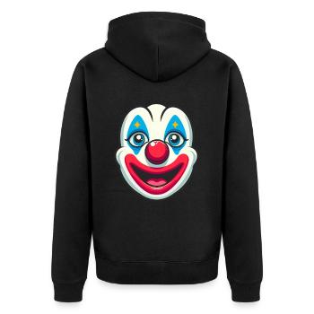 Pure carnival joy: clown face for fun - Unisex Premium Organic Zip Hoodie - black - Back - Nico (187cm)