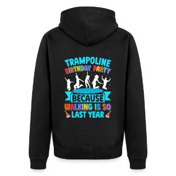 Fête d’anniversaire trampoline - Veste à capuche bio Premium Unisexe - noir - Dos - Nico (187cm)