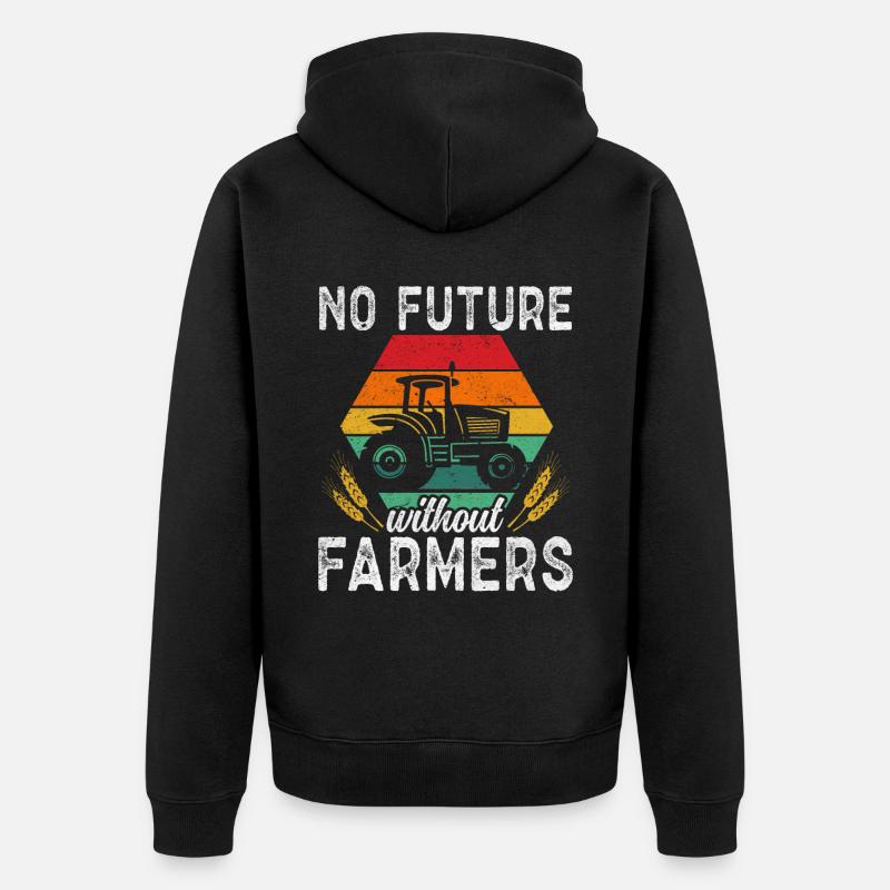 Pas d’avenir sans agriculteurs - Veste à capuche bio Premium Unisexe - noir