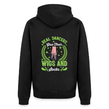 Irischer Tanz Irisches Tanzen - Unisex Premium Bio Zip Hoodie - Schwarz - Hinten - Nico (187cm)