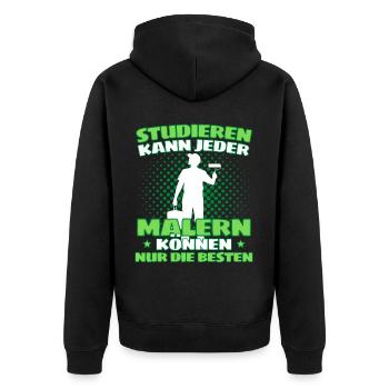 Maler Meister Spruch - Lustiges Maler Spruch - Unisex Premium Bio Zip Hoodie - Schwarz - Hinten - Nico (187cm)